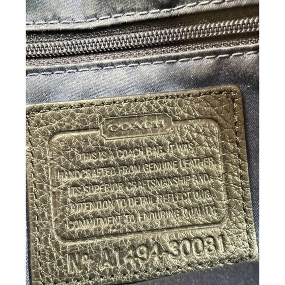 Coach Madison Black Leather Double Zip Satchel Cross Body Bag‎ Purse 2014 - Picture 8 of 12